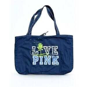 Victoria’s Secret PINK Large “Live Pink” Navy Cloth Tote